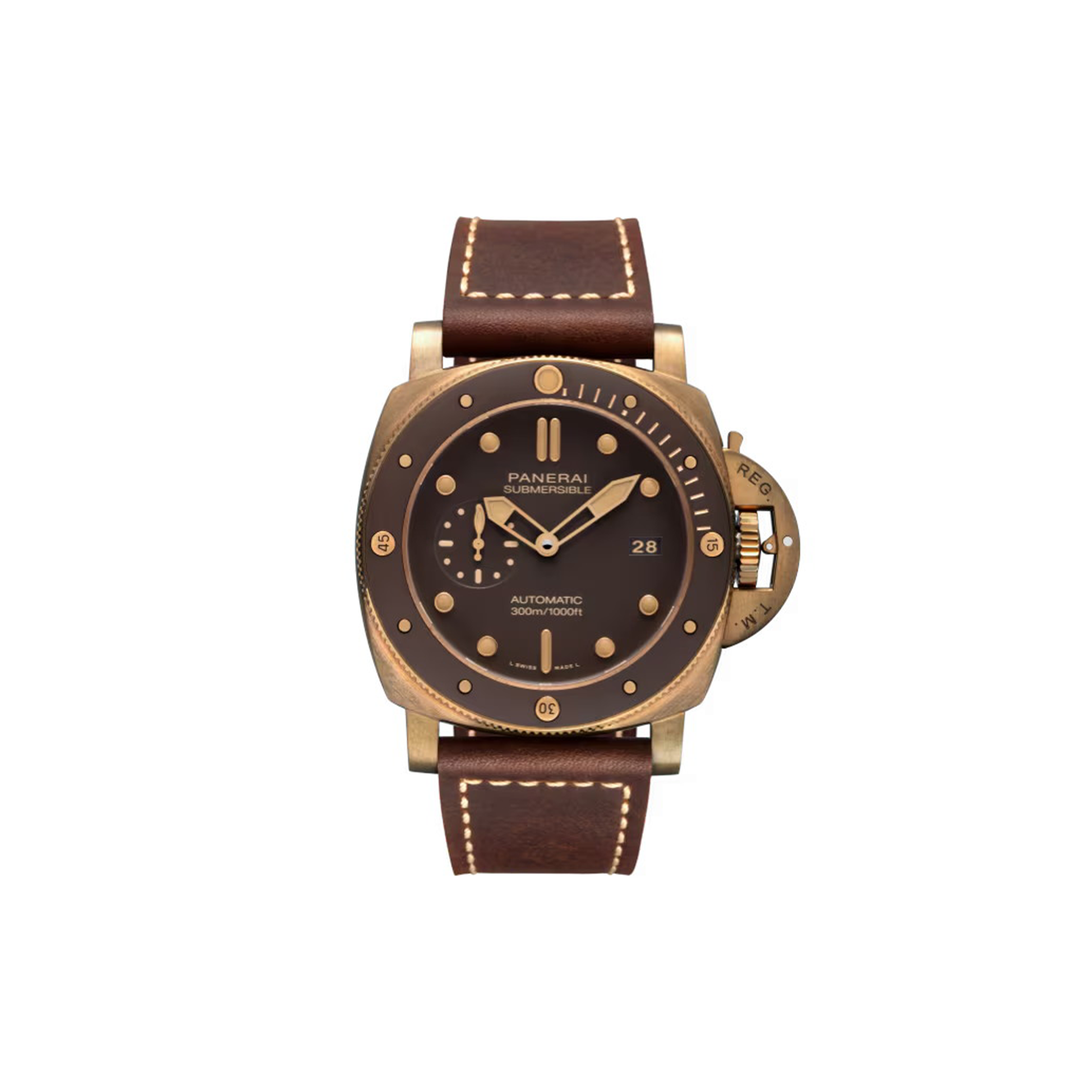 Pa*e*a1 submersible bronzo 47mm, bronze - ceramic pam00968